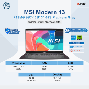MSI Modern 13 i5 F13MG – Laptop Ringkas, Stylish & Produktif