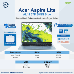 Acer Aspire Lite 14 AL14 I3-N355 8GB+256GB + Backpack