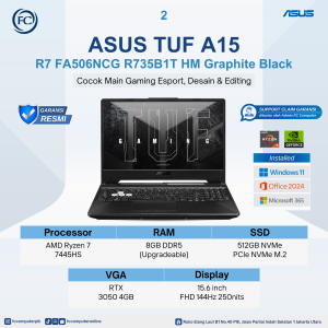 ASUS TUF Gaming A15 FA506NCG-R735B1T-HM Ryzen 7 7445HS 8GB SSD 512GB RTX3050