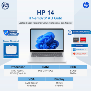 HP 14 R7-em0731AU R7 7730U/16GB/512GB SSD/14" FHD/W11