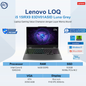 Lenovo LOQ 15IRX9 83DV01ASID /Intel Core i5-13450HX/16GB/512GB SSD/GeForce RTX 3050 6GB/15.6 FHD/Win 11